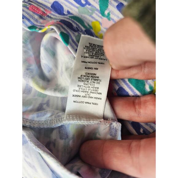 Vineyard Vines EUC girls pocket romper sz S 7-8 whale all over print multicolor - Picture 4 of 9